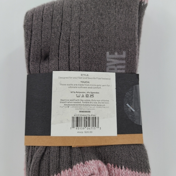 FRYE SUPERSOFT CHUNKY BOOT SOCKS WOMEN PIN… - Picture 4 of 4